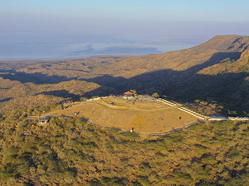 Panoramic view from Kalo Dungar, the highest hill in Kutch overlooking the White Rann and Indo-Pak border area