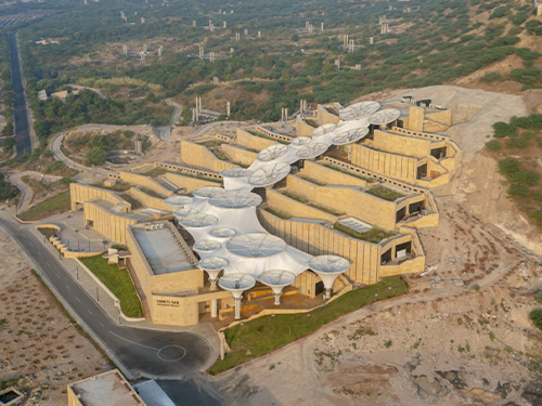 Smriti Van Bhuj entrance with modern architectural design and earthquake memorial park in Kutch, Gujarat
